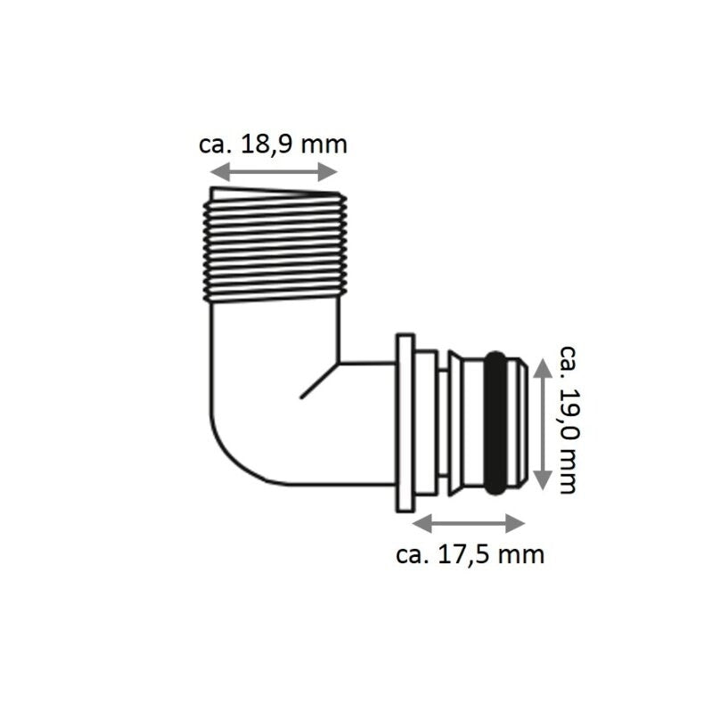 KIT RACC. 1/2' QEST 90° 2PZ KIT 90° FITTING 1/2" (2PCS)