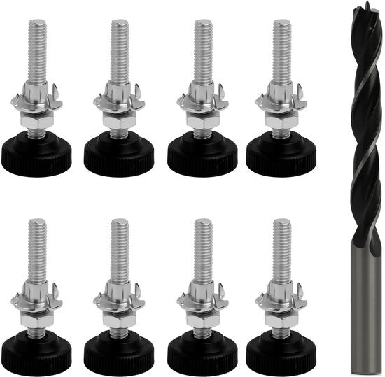 8 Stuken Punte per Mobili Adattabili M8 x 50 mm con Pedane in Gomma