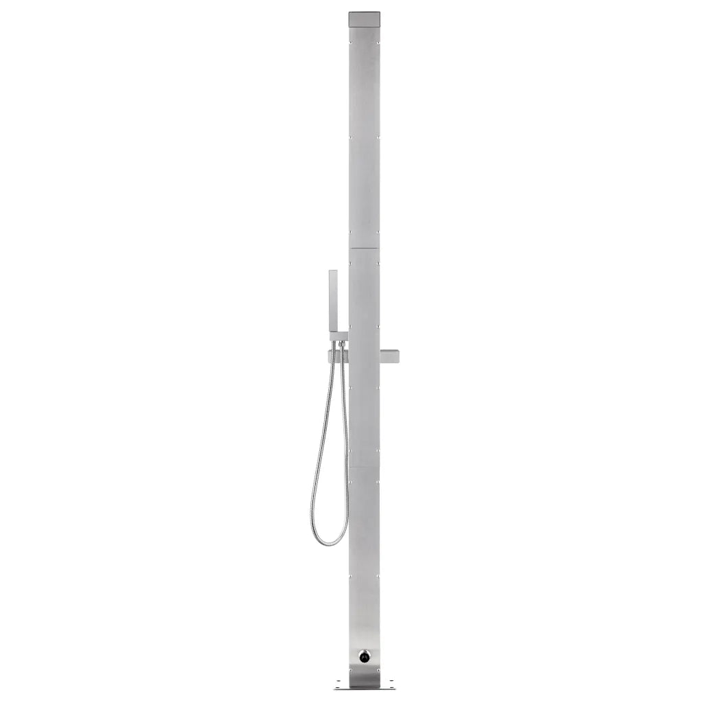 Doccia da Giardino con Base Grigia 225 cm in Acciaio Inox CFW4846117