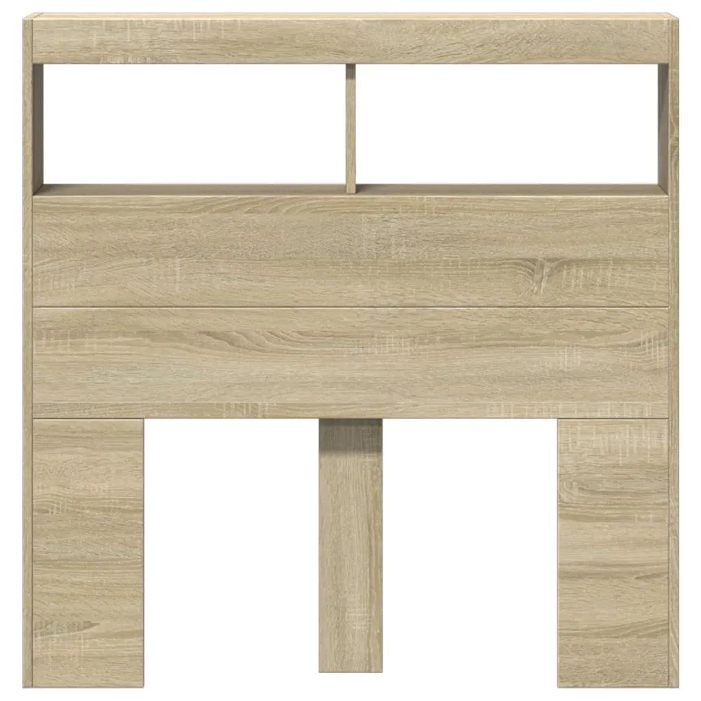 Testiera con Contenitore a LED Rovere Sonoma 100x17x102 cm 839184