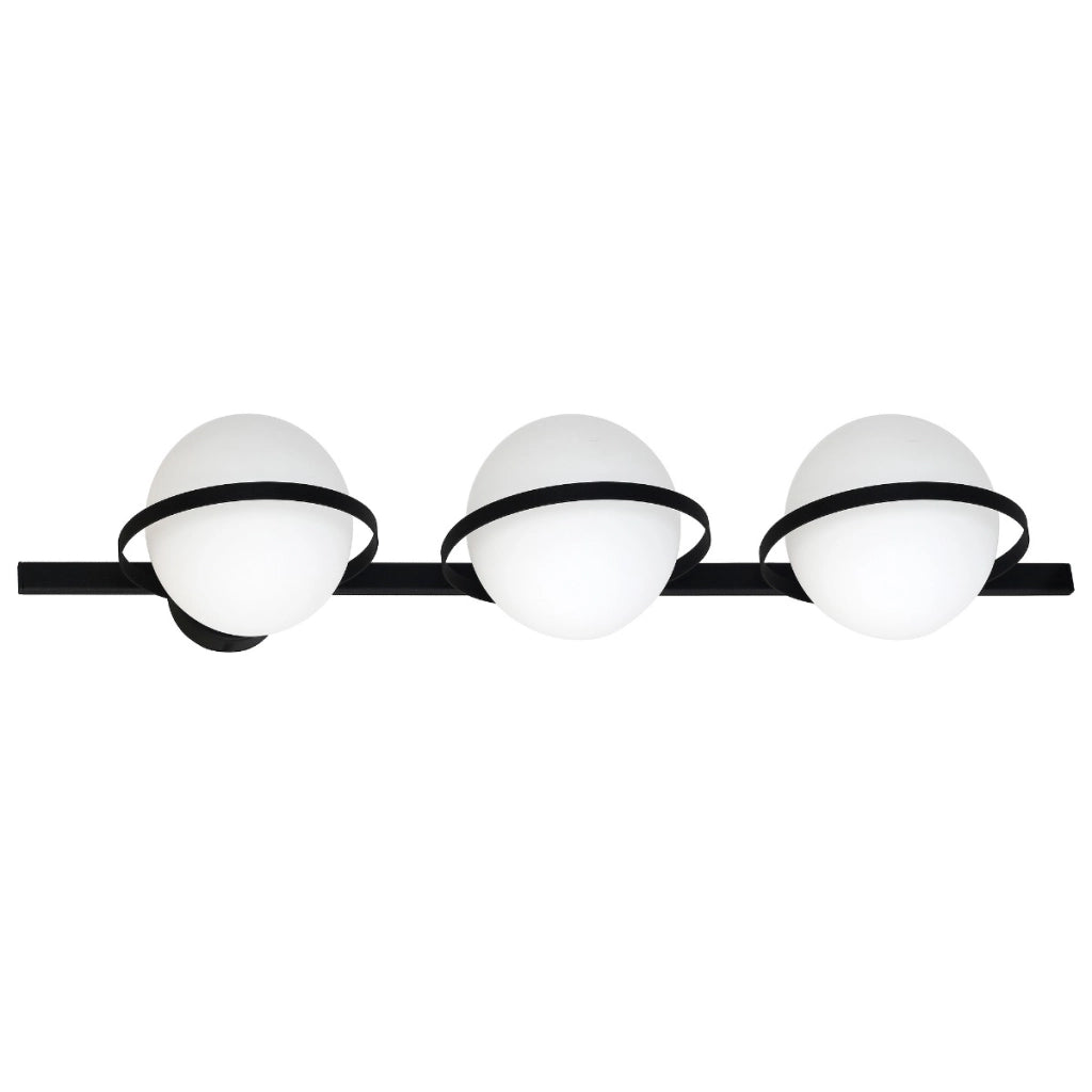 Applique DROPS Aldex nera 3 sfere vetro bianco 3xG9