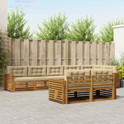 Set di divani da esterno con cuscino 8 pcs Naturale e Beige 3373668