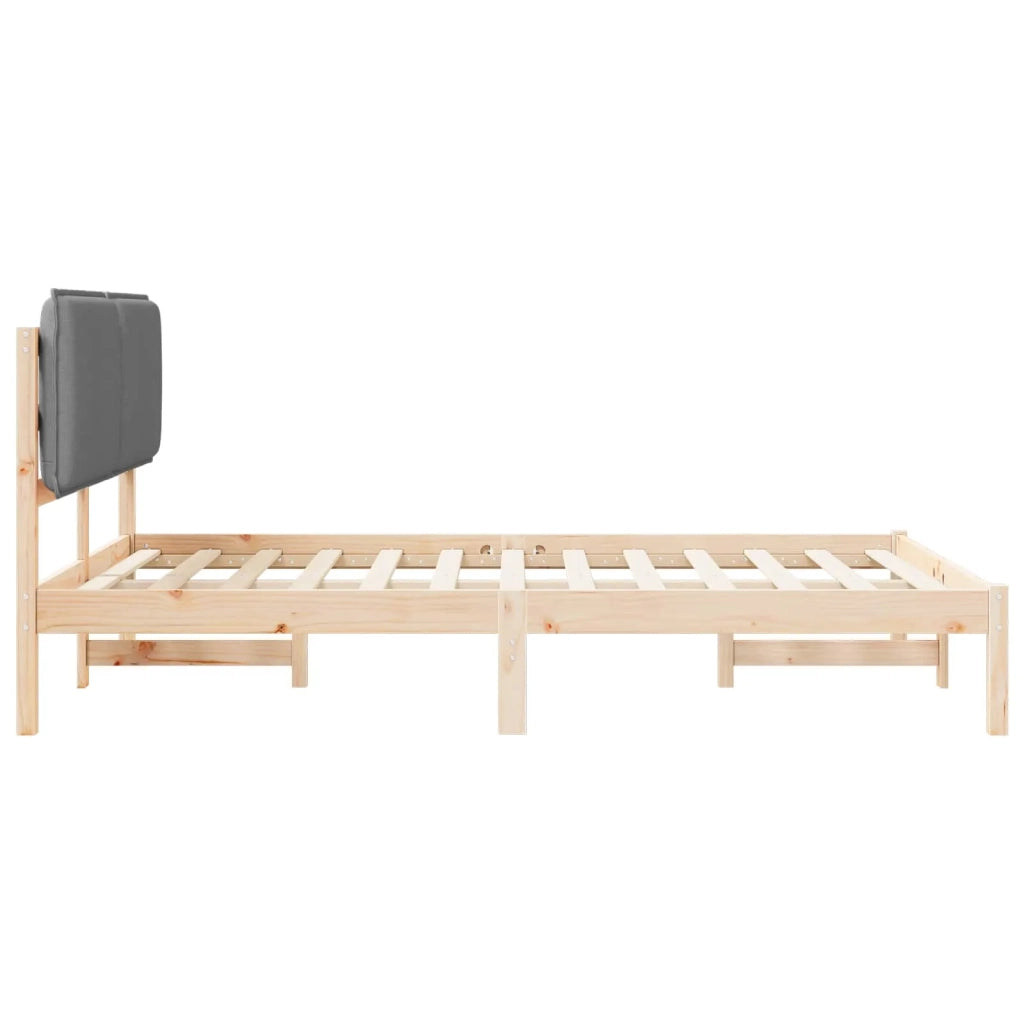 Letto matrimoniale | Letto per adulti | Letto con Testiera Rivestita Grigio chiaro 135 x 190 cm