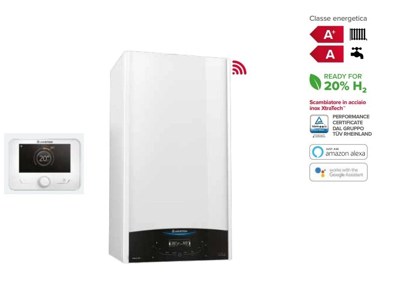 Caldaia a Condensazione Ariston GENUS ONE+ NET 30 kW WiFi Metano/Gpl Sensys di Serie Con Kit Scarico Fumi