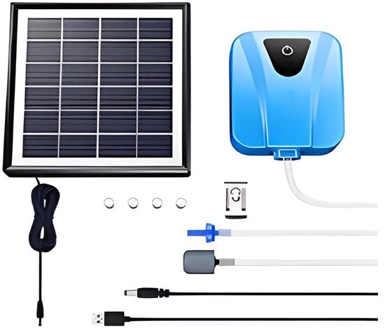 Aeratore Solare - Ideale per Piscine - Blu - Efficace e Sostenibile - Compacto e Ricaricabile tramite USB - Energeticamente Efficiente e Duraturo