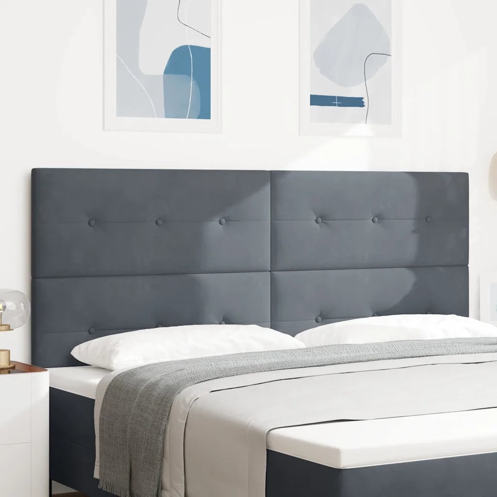Testiera | Testata Grigio scuro 200 cm Velluto