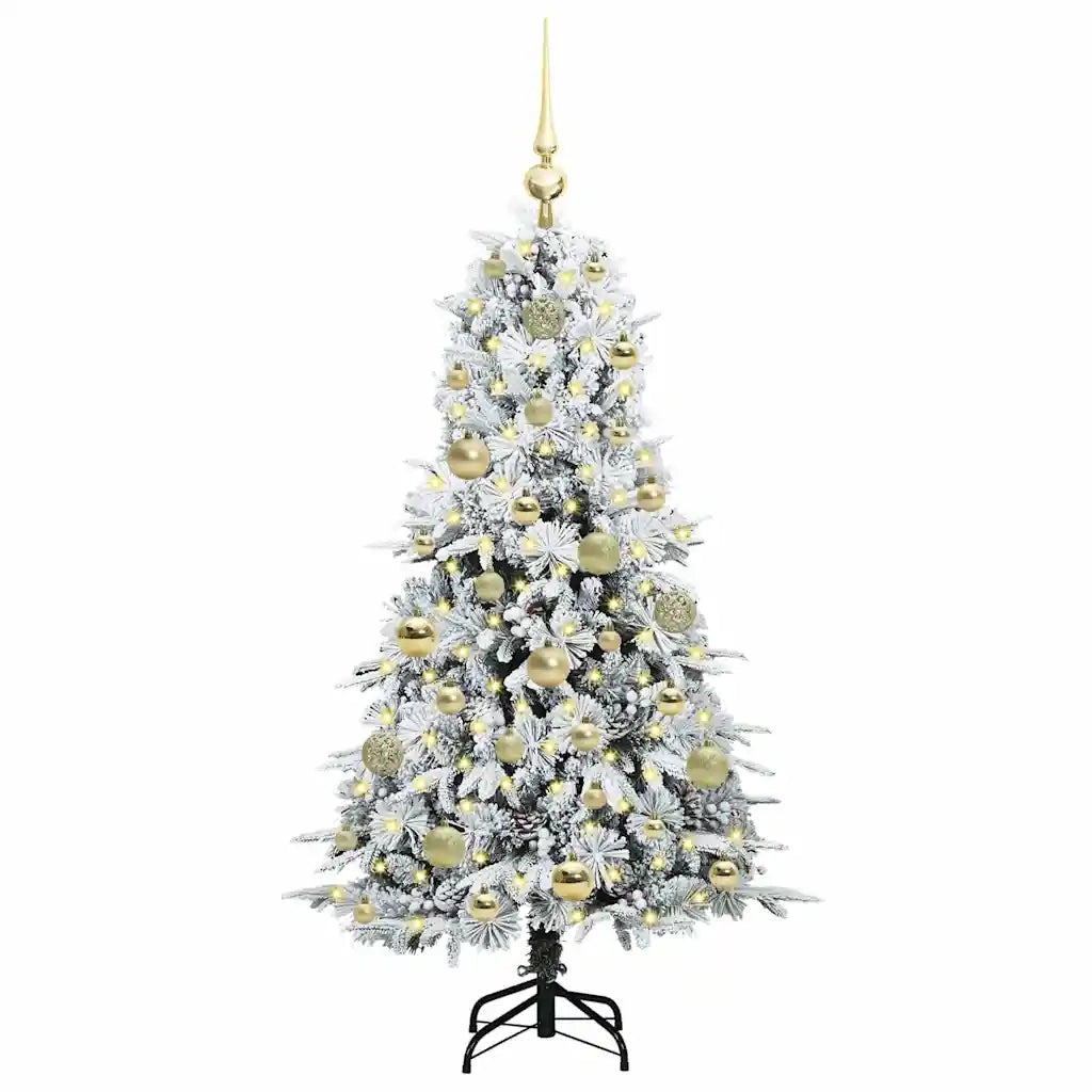 Albero di Natale | Decorazioni natalizie Artificiale con Rami Pieghevoli Bianco 120 cm