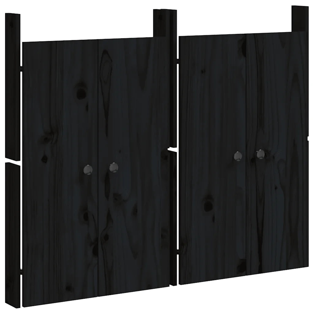 Ante da Cucina da Esterno MEPPEL 2 pz Nere 50x9x82cm Legno Massello di Pino CFW8230734