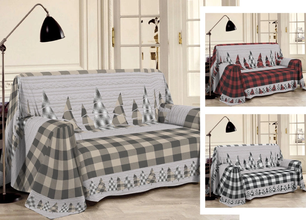 Telo Arredo Multiuso Linea Pensieri Delicati In Cotone Disegno Canada - Matrimoniale - Rosso