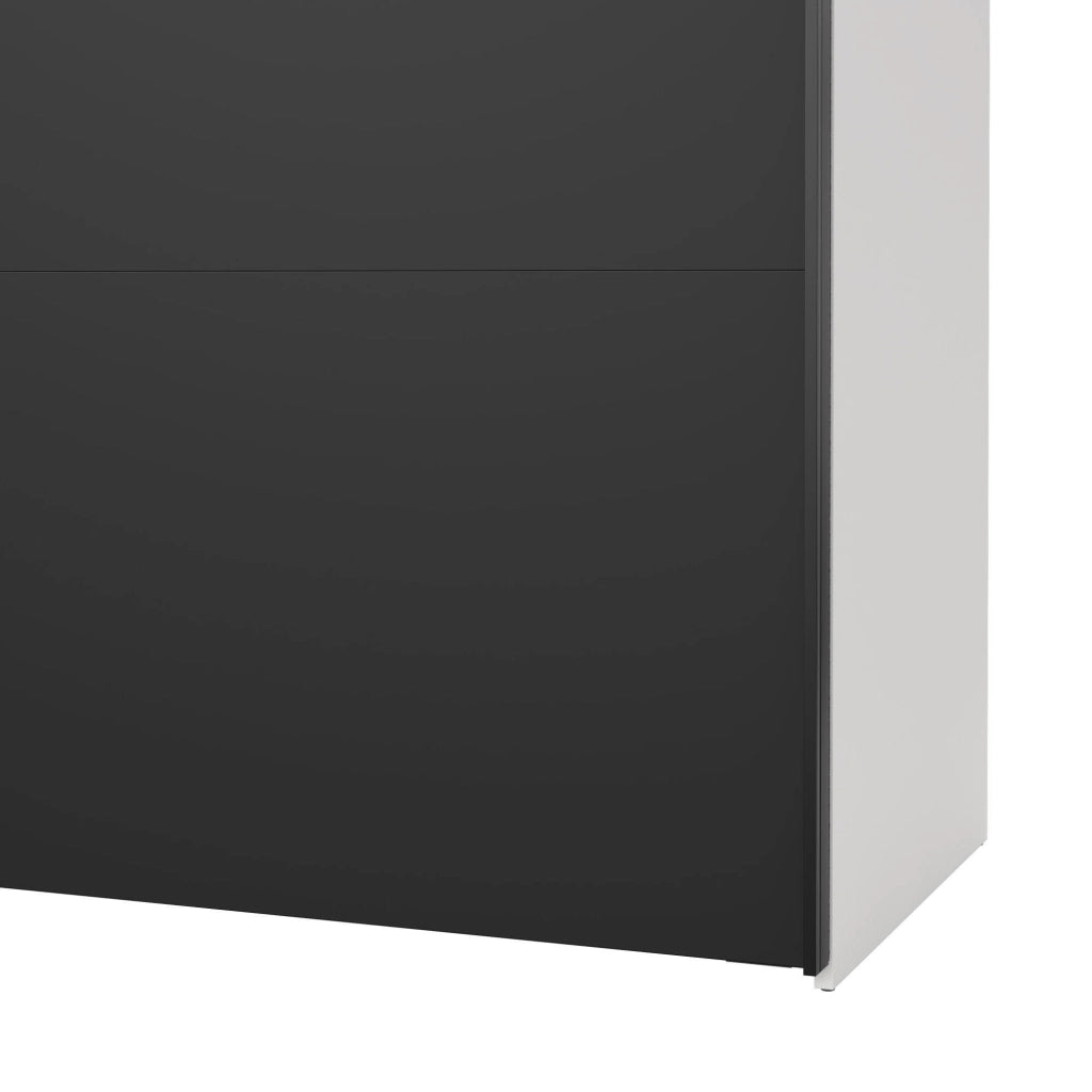 Guardaroba 2 ante Taxus, Mobile camera da letto, Cabina armadio portabiti, Armadio appendiabiti, 182x61 h220 cm, Bianco e Nero