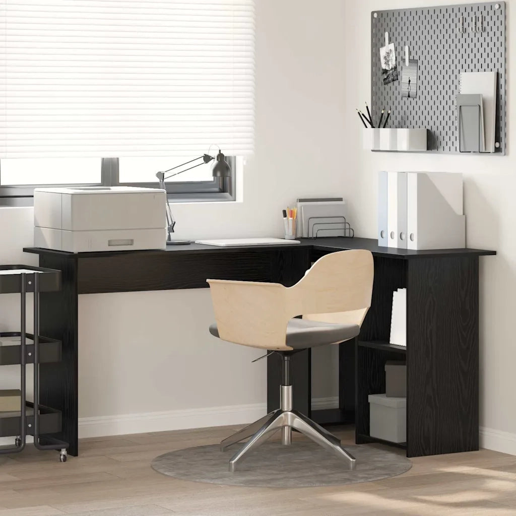 Scrivania | Tavolo da Ufficio Rovere Nero 142 x 102 x 73 cm Legno multistrato