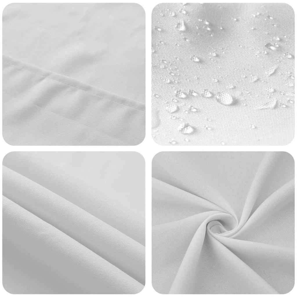 Tovaglia da Tavolo 5 pz Ovale Bianco 160 x 220 cm Poliestere 42040287