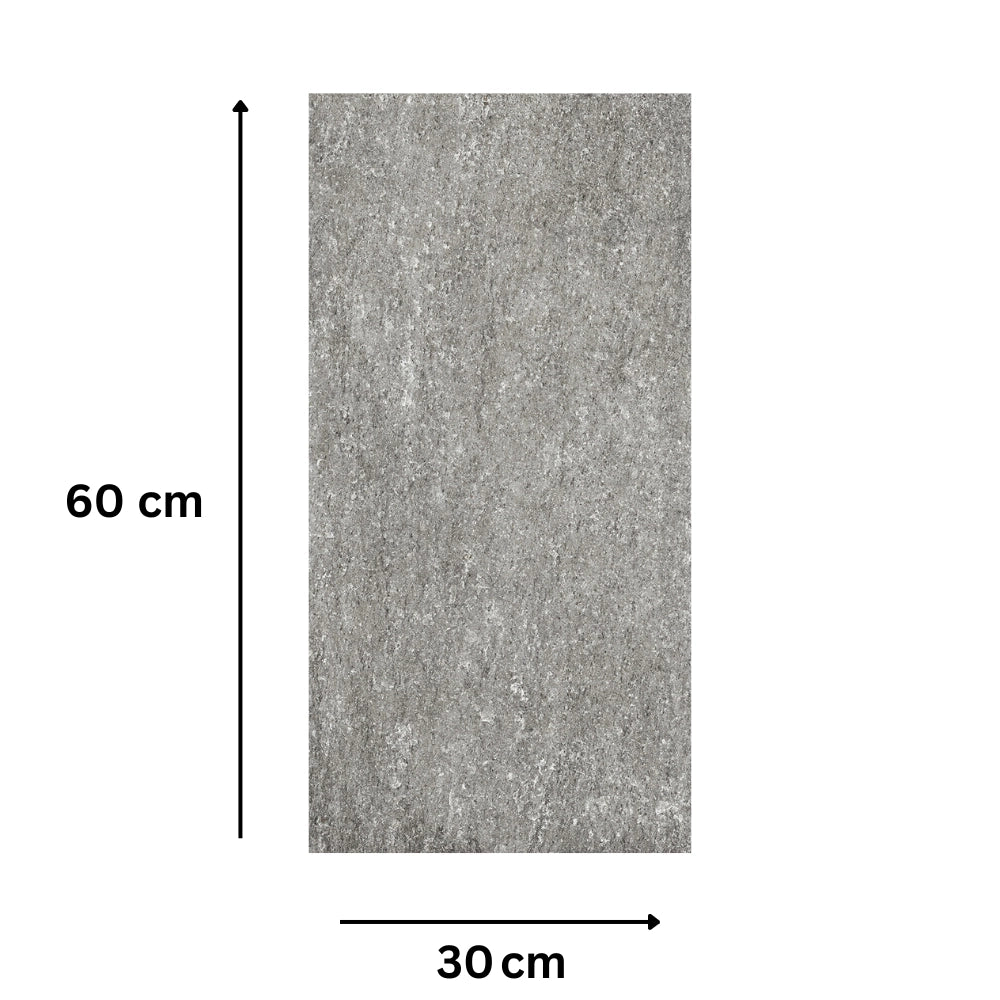 Piastrella gres porcellanato rettificata quarz antracite r10 30x60 cm *** misura 10,80 m2, confezione 1