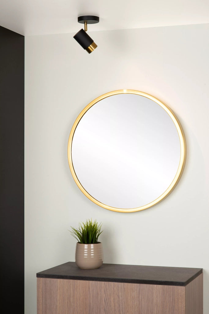 Spot soffitto tubo nero oro orientabile GU10 35W Floris