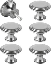 Pomelli a maniglia premium vintage 6 pezzi argento 30 mm - Maniglie per mobili laccio - Maniglie per armadi maniglie per cassetti - Maniglie per cassetti rotondi - Mobili commode armadi guardaroba