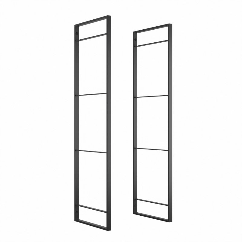 Kit di scaffali Lader con struttura e ripiani, altezza 1150 mm, Acciaio, Verniciato nero e Legno