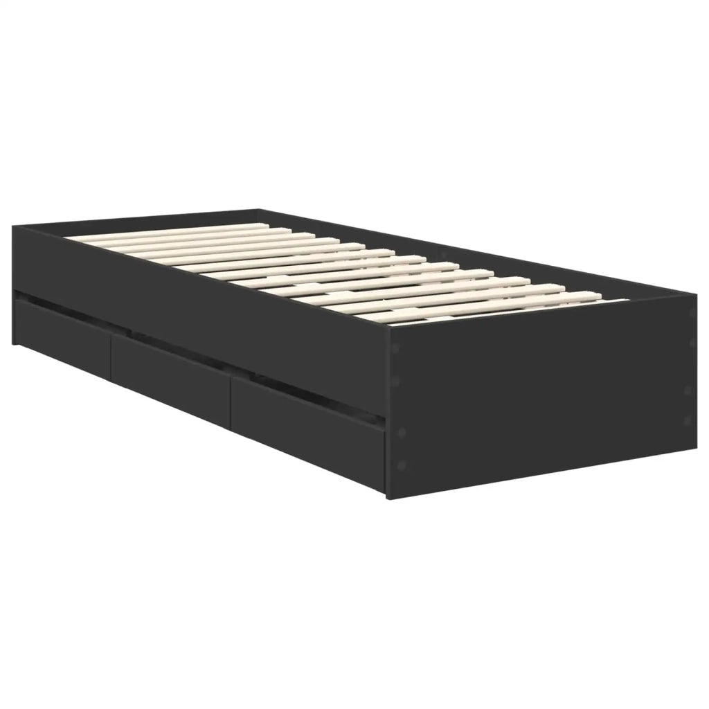 Struttura del letto Nero 75 x 190 cm Legno Ingegnerizzato 3410757