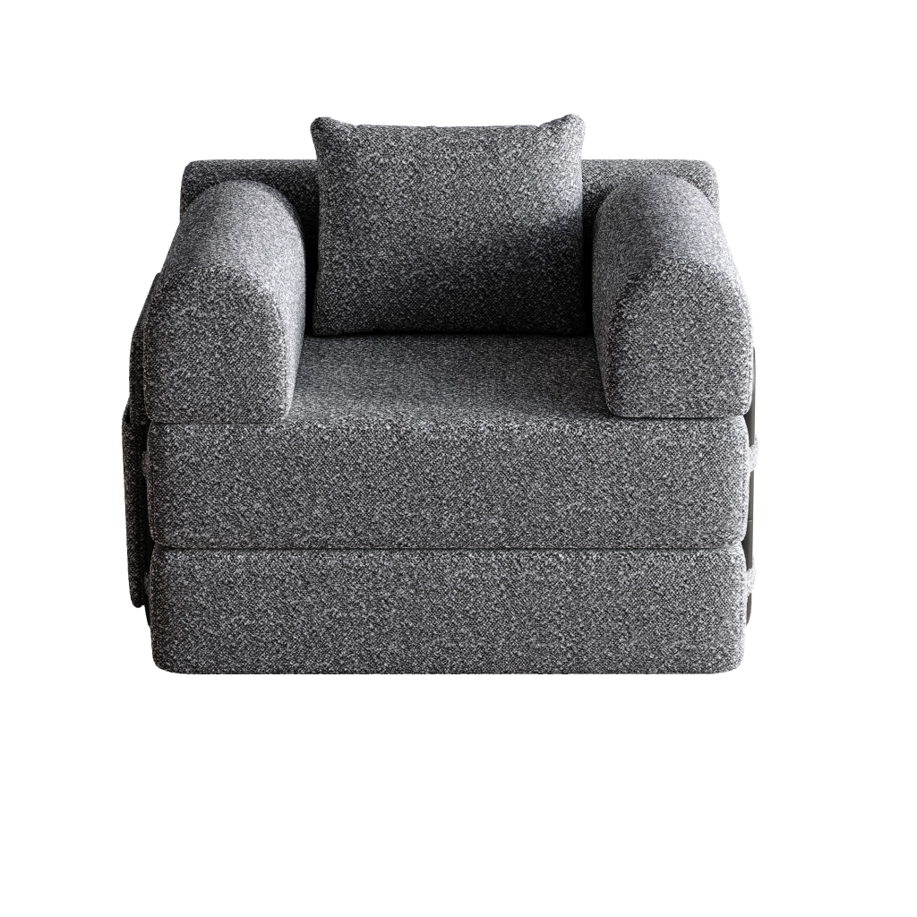 Divano Letto 2 in 1 con Vano Contenitore ¨C MINIMAL ¨C Tessuto Chenille, Struttura Metallo