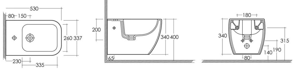 Bidet sospeso metropolitan con smalto protek