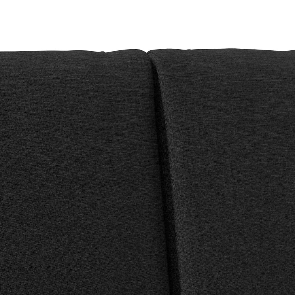 Testiera imbottita-Testiera con Cuscini-Testata Nero 140 cm Pino massello 873557