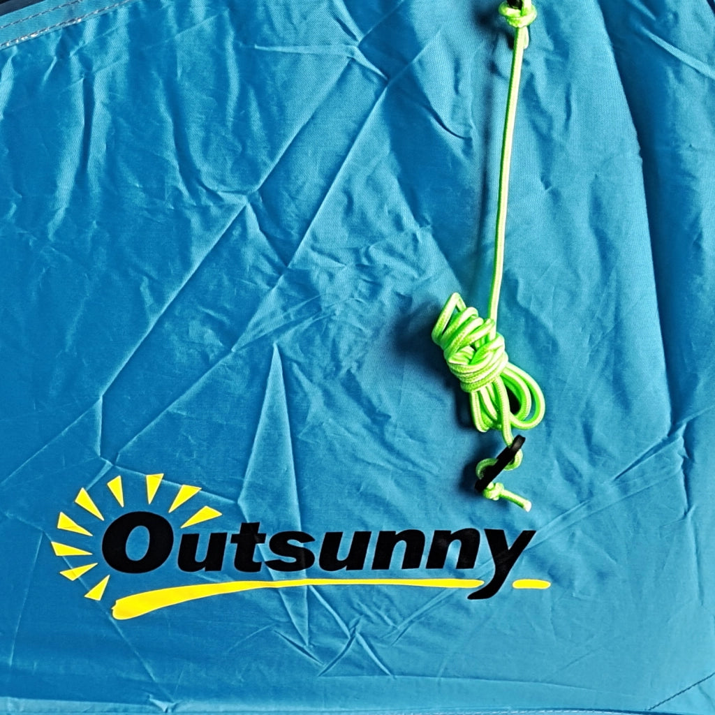 Tenda a tunnel, tenda da campeggio per 4 persone con 2 stanze, protezione UV, finestre, borsa per il trasporto, colonna d'acqua 2000 mm, blu
