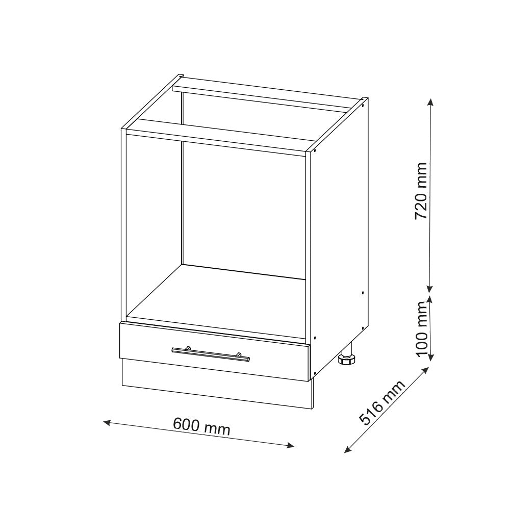 Mobile per forno da incasso Fame-Line Antracite-oro/Rovere dorato 60 cm, PL Antracite Vicco