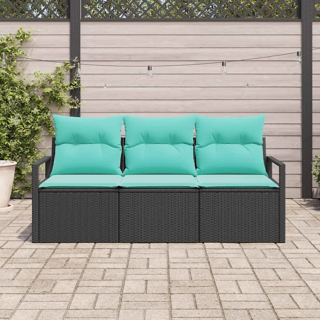 Set di divani 3 pcs Nero polyrattan 3346246