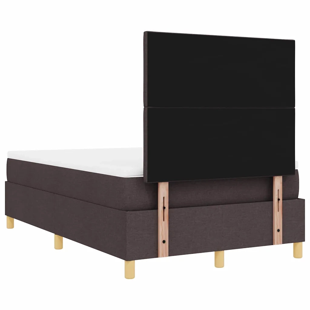 Letto a Sorgente LED Marrone Scuro 120 x 190 cm Tessuto 3343162