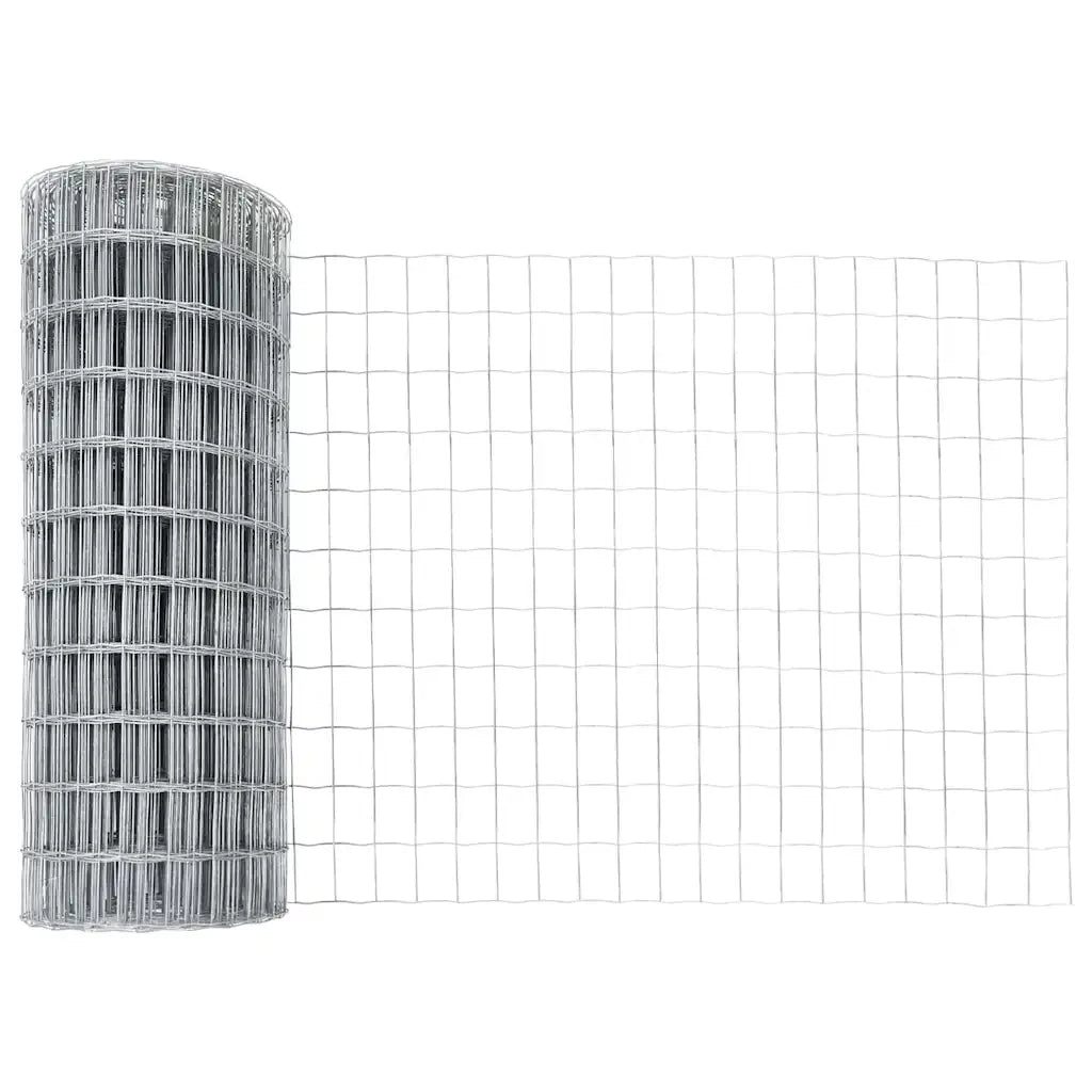 Recinzione da Giardino | Recinzione con Posto Argento 0,4 x 50 m Acciaio