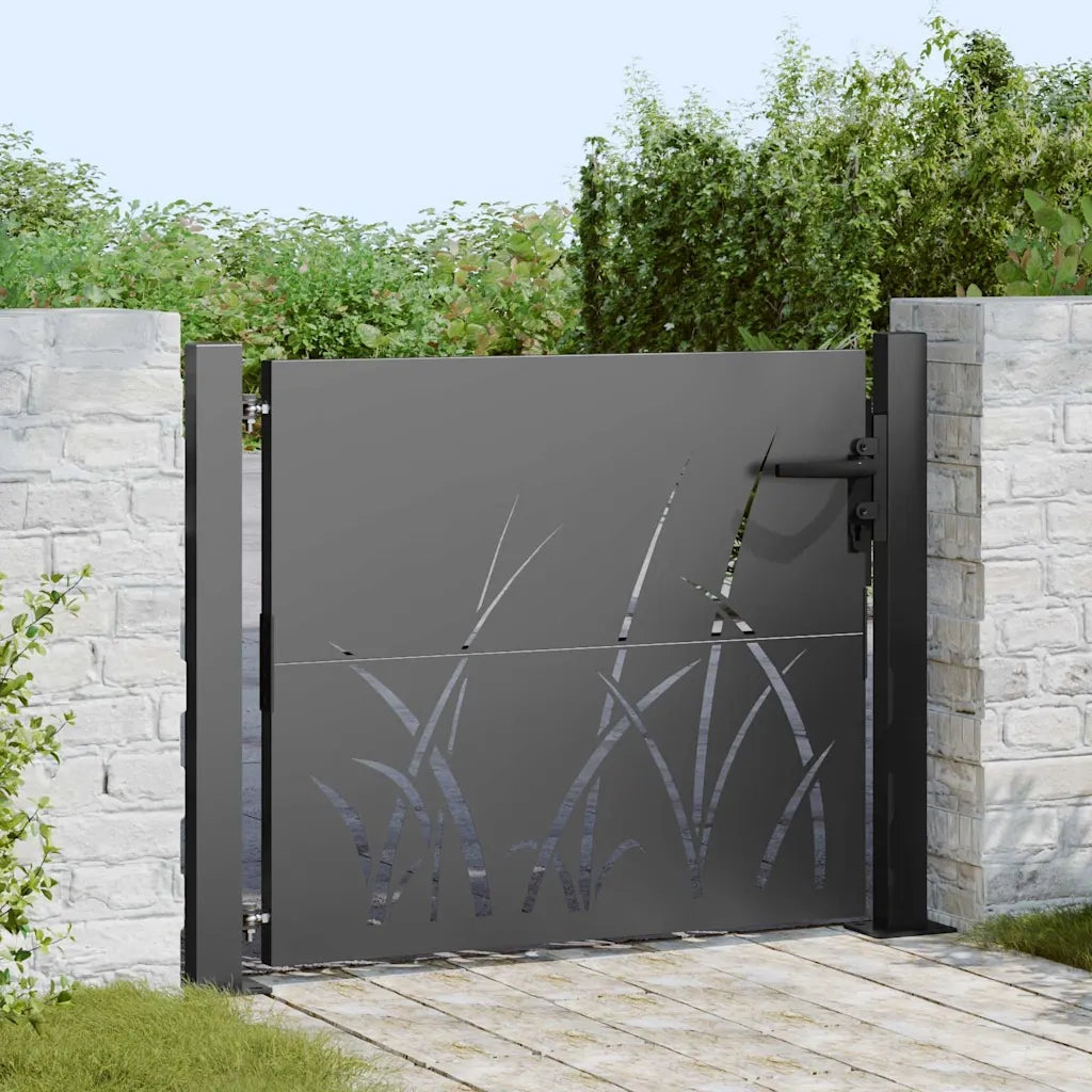 Cancello da giardino con blocco Nero 110 x 105 cm 42015889