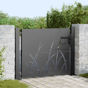 Cancello da giardino con blocco Nero 110 x 105 cm 42015889