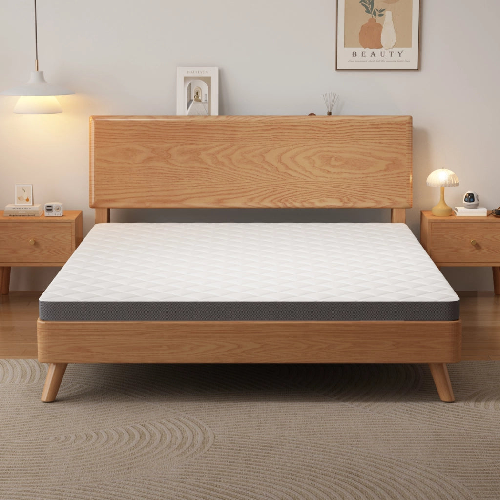 Materasso in schiuma con supporto a 7 zone e moduli ergonomici per camera da letto bianco e grigio