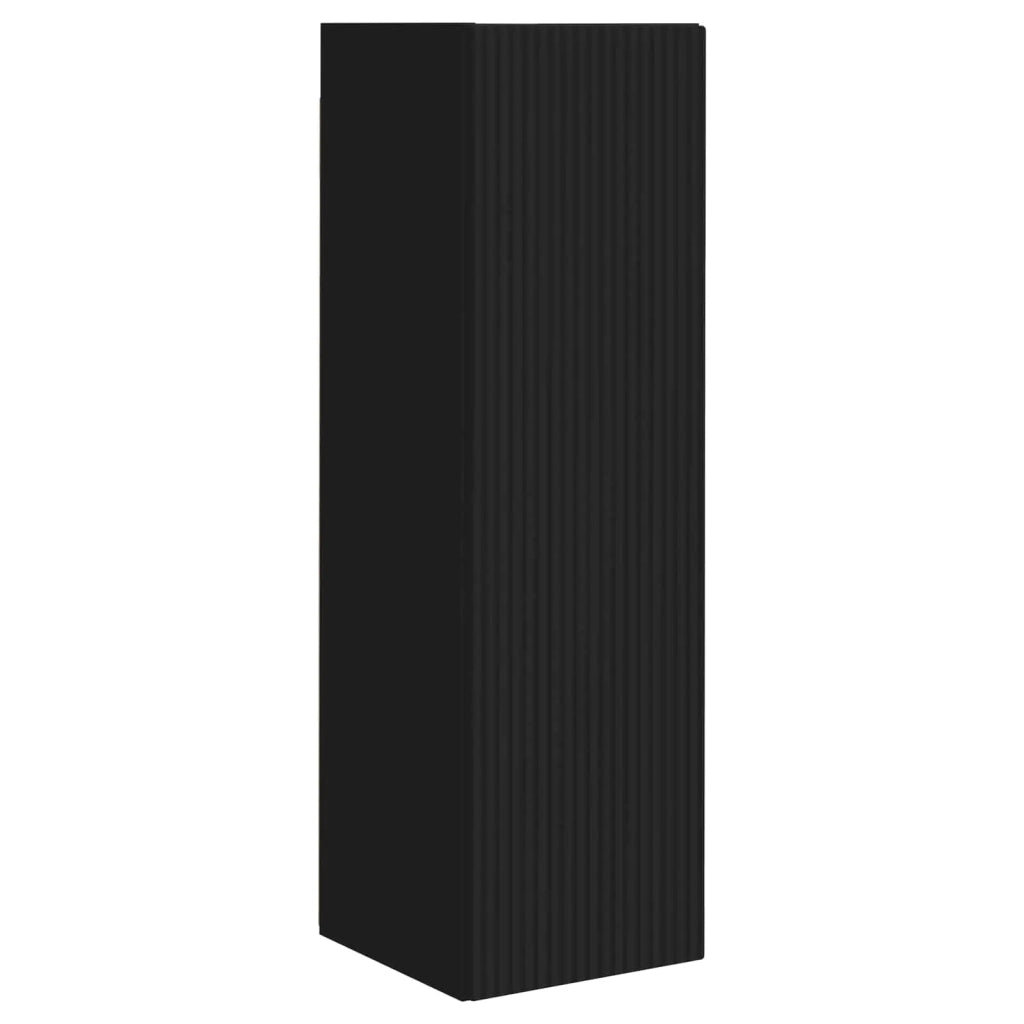 Set di Mobiletto da TV a Parete 4 pcs Nero Legno multistrato 3408926