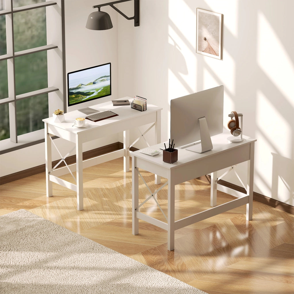 Scrivania Moderna ¨C Minimal ¨C Bianco 105x50x76 cm