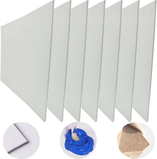 20 x 30 cm sottile tela da pittura bianca pre-tesa con cotone puro (7 pezzi)