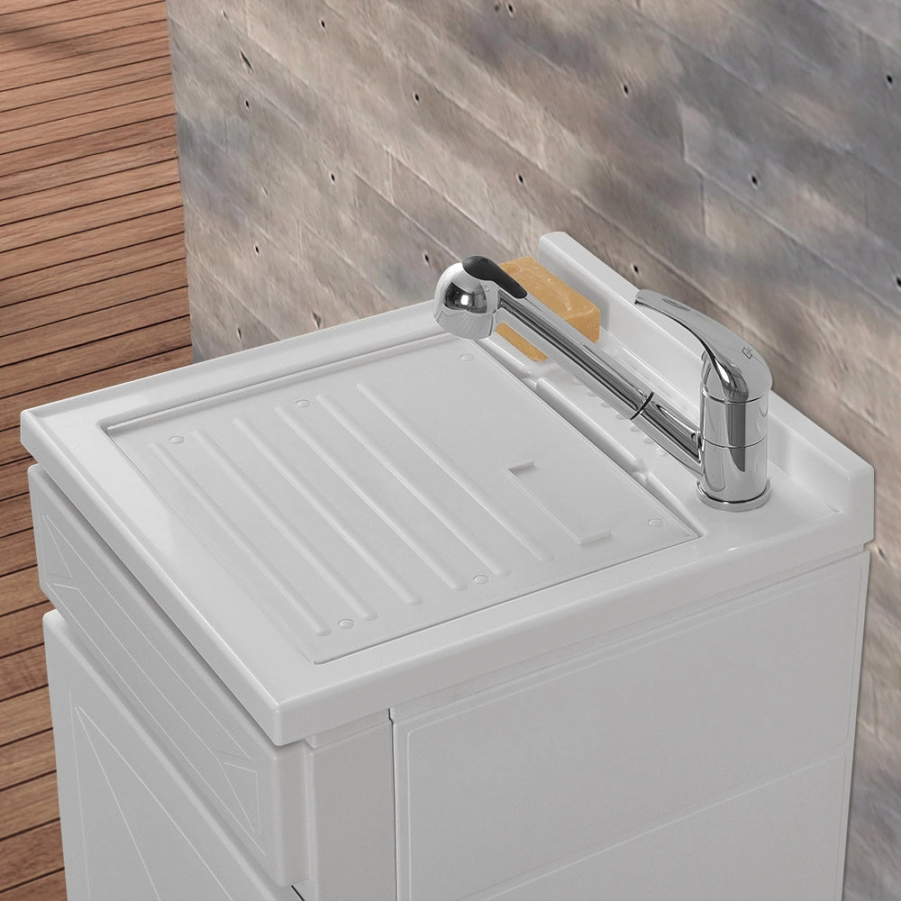 Mobile Lavatoio in Kit bianco 45x50 cm  completo di asse lavapanni