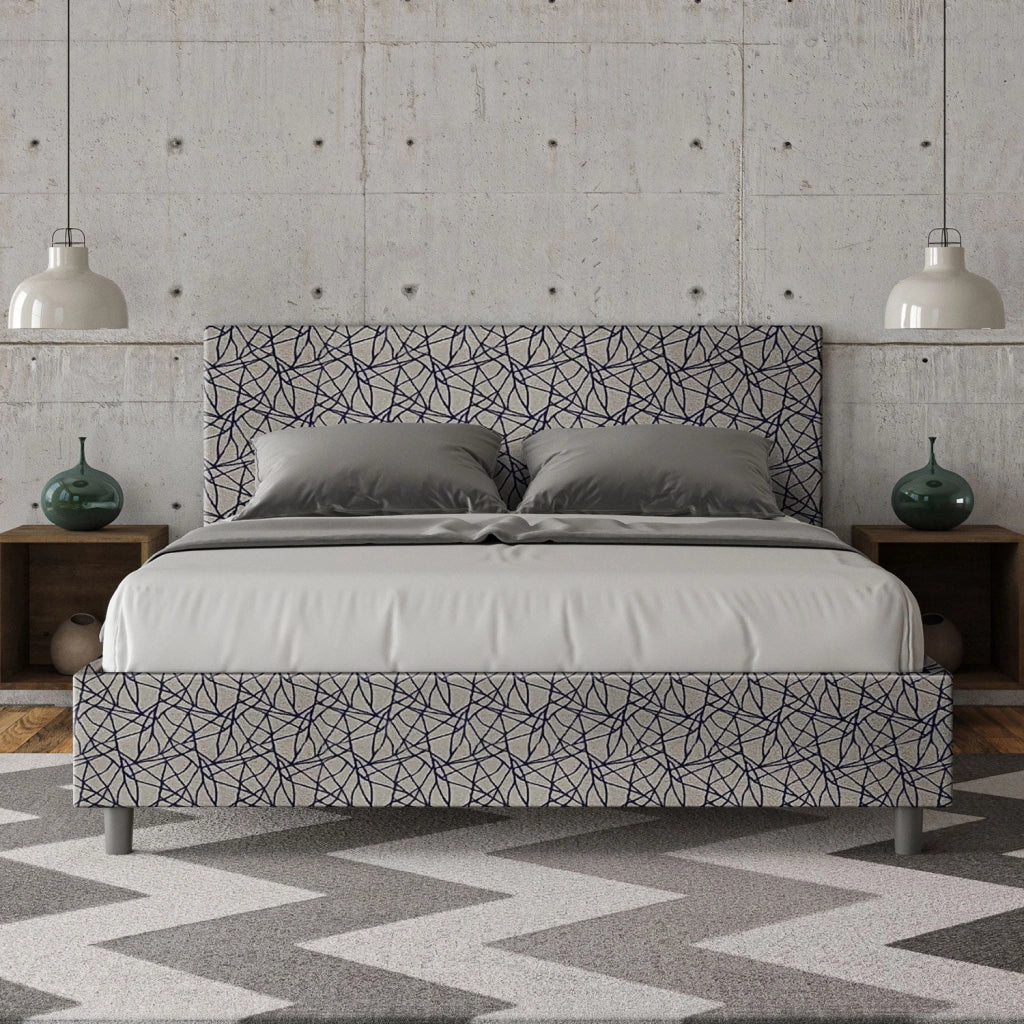 Letto Matrimoniale 160x190 cm con Rete Adele Era 09 Blu