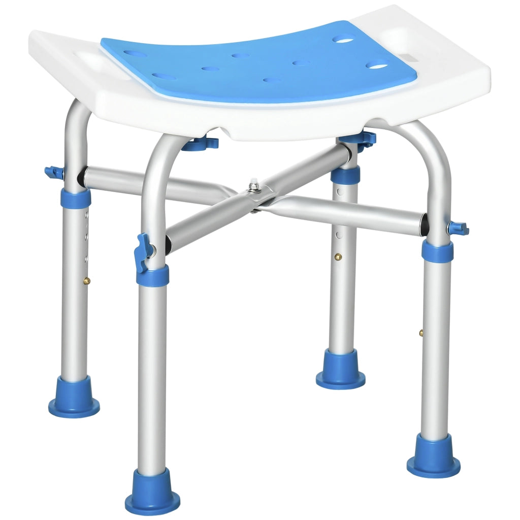 Sgabello Doccia Regolabile ¨C Xylo ¨C Alluminio Blu Antiscivolo