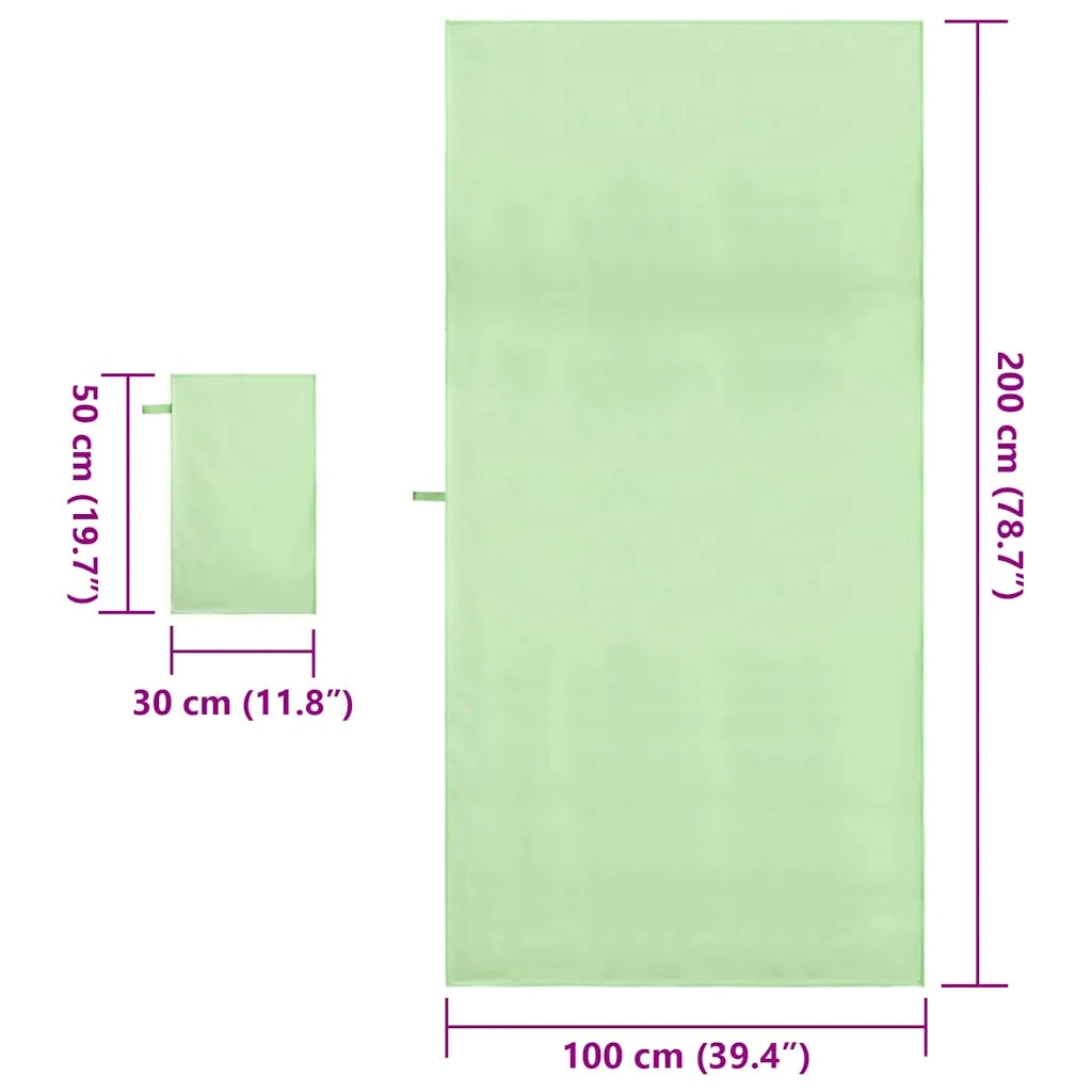 Set di Asciugamani Sportivi 2 pcs Verde Tessuto 42011496