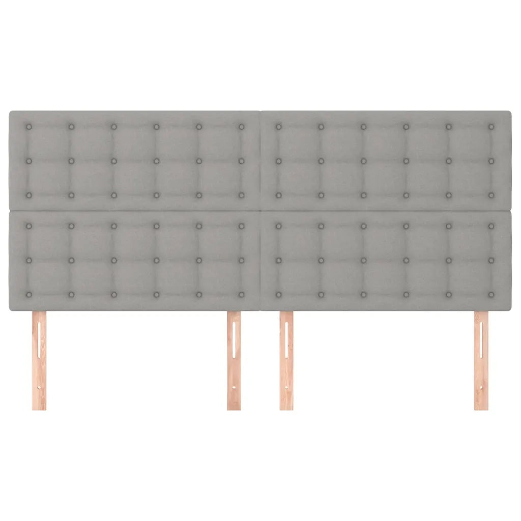 Testiera | Testata Grigio Chiaro 200x5x118/128 cm Tessuto