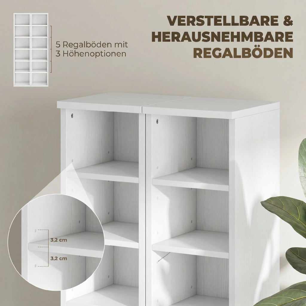 Scaffale per CD e DVD regolabile ¨C Minimal ¨C Bianco 80x24x20