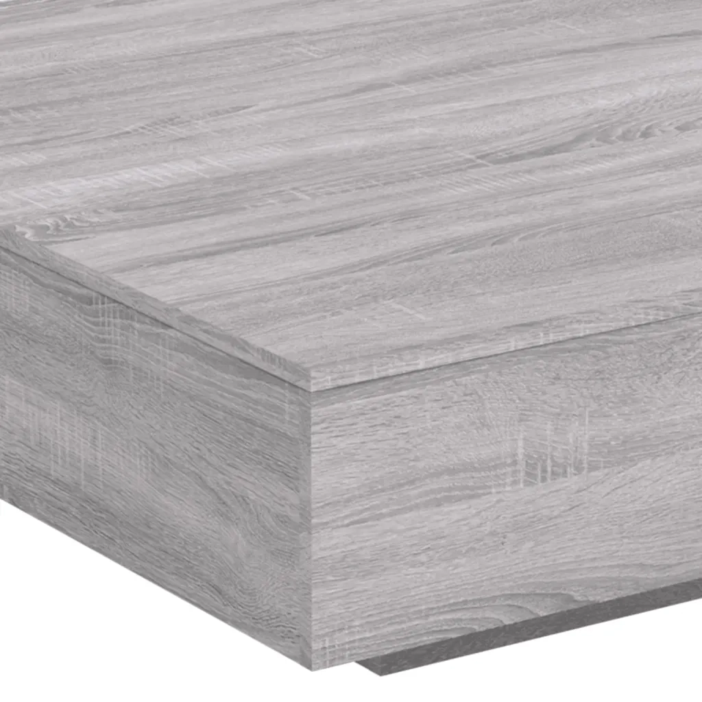 Tavolino da salotto | Tavolino da caff¨¨ | Tavolino da Soggiorno con Luci LED Grigio Sonoma 100x100x31 cm