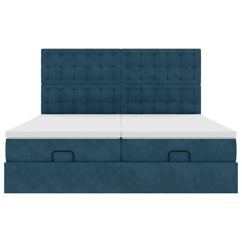 Struttura Letto Pouf con Materassi 160x200 cm Velluto 3314655