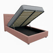 Letto contenitore piazza e mezza 120x190 cm con rete ortopedica a doghe, tessuto Enjoy, made in Italy - 19 Flamingo