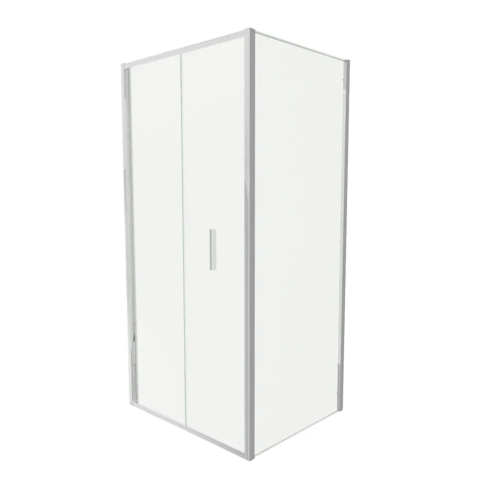 Box doccia slim 90x70cm con porta a libro e parete fissa profili cromati e vetro 6mm trasparente h190| Portofino