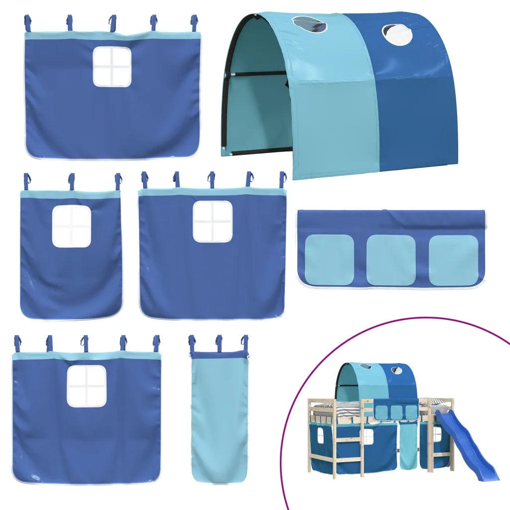 Tende per Letto a Soppalco con Tunnel Blu in Poliestere 835917