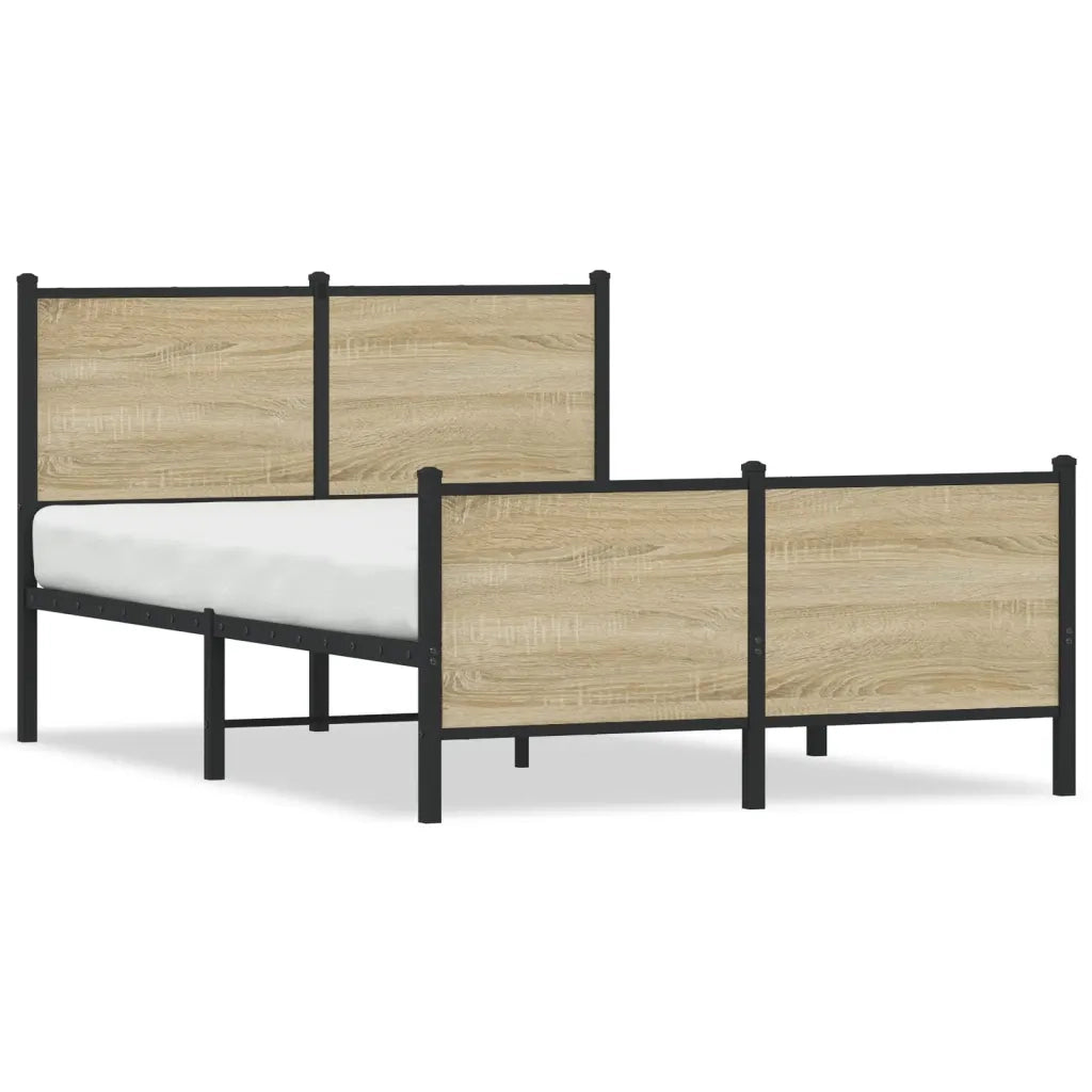 Giroletto senza Materaso in Metallo Rovere Sonoma 120x200 cm 4007732