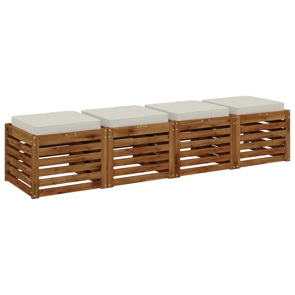 Cuscini per Sedia in 4 Pezzi VUGHT 4 pcs 100% Poliestere Bianco 946212