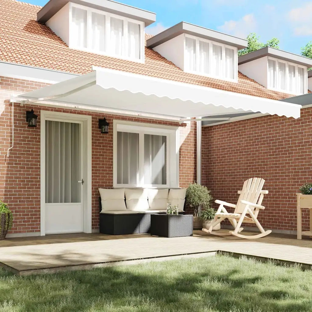Tenda da Sole | Tenda parasole Bianco 400 x 350 x 165 cm Poliestere e Metallo