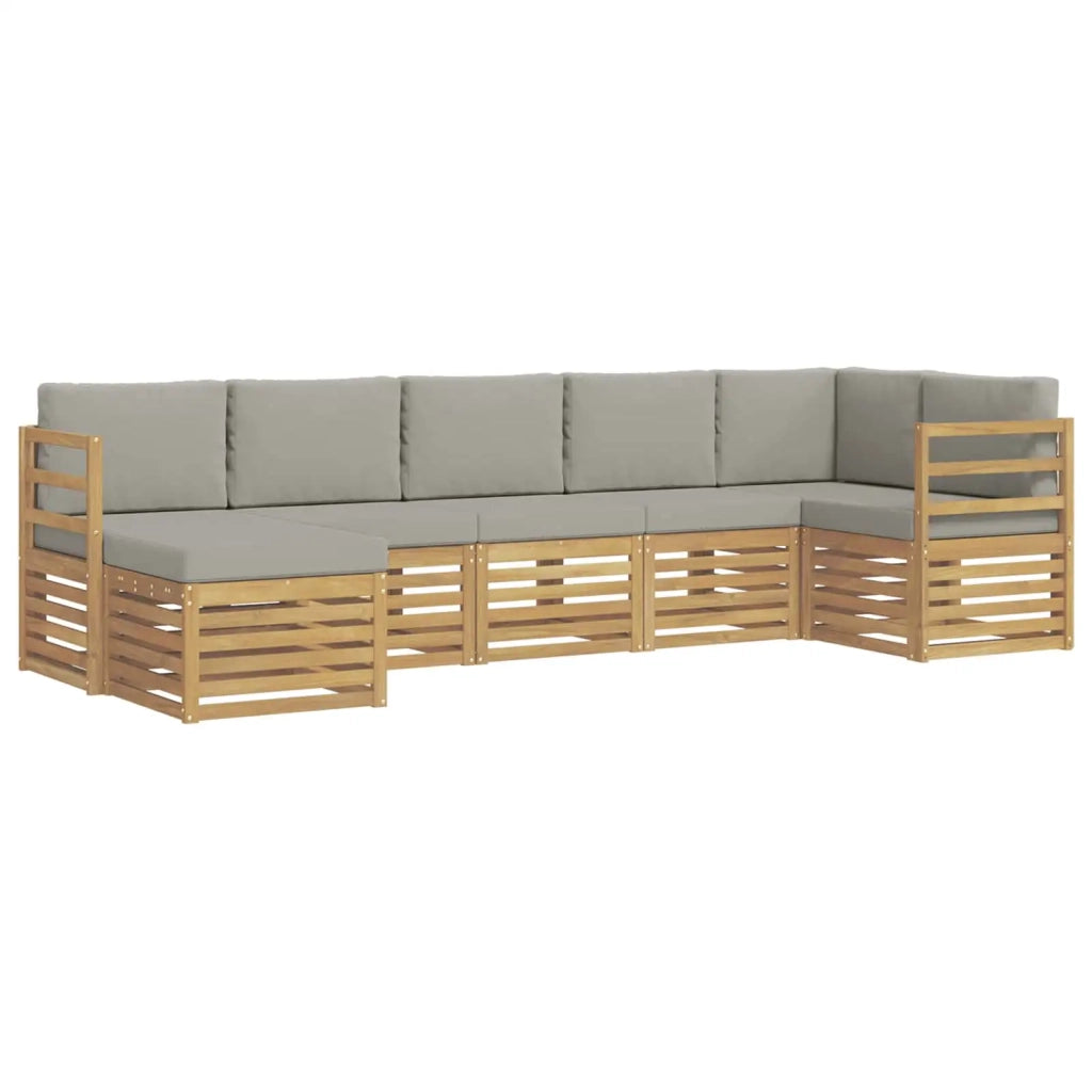 Set di divani da esterno 7 pcs Bianco e Grigio Chiaro 3392176